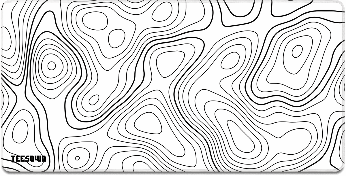 Topo Lines Mono Deskmat