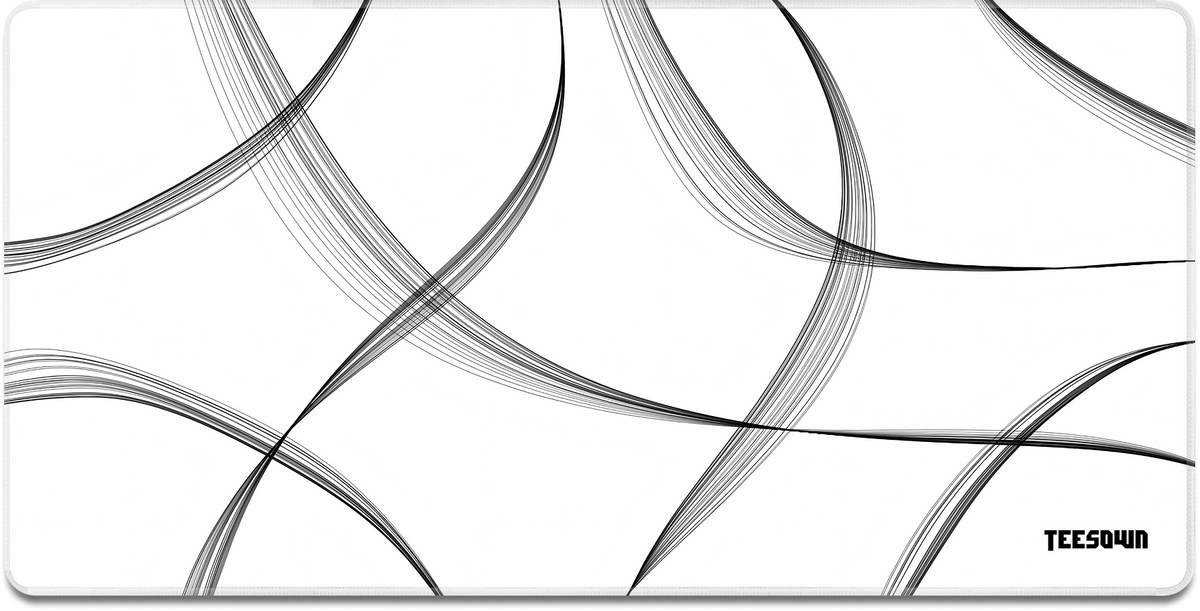 White Minimal Strokes Deskmat