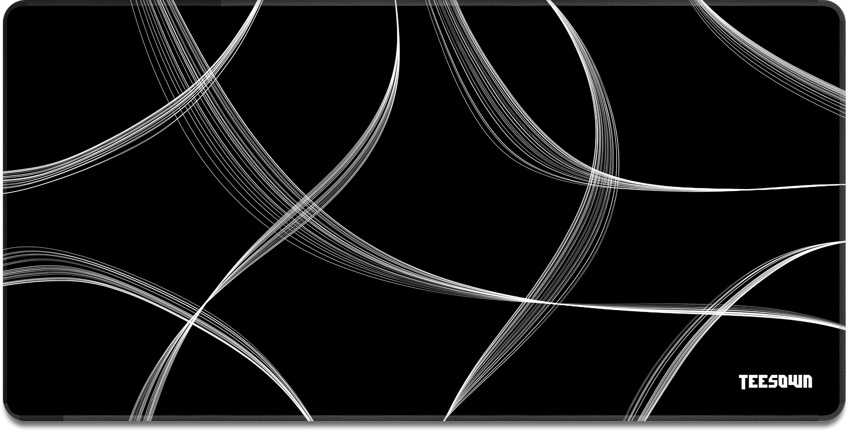 Black Minimal Strokes Deskmat
