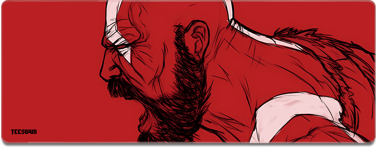 XL - Kratos Rage Sketch Gaming Deskmat