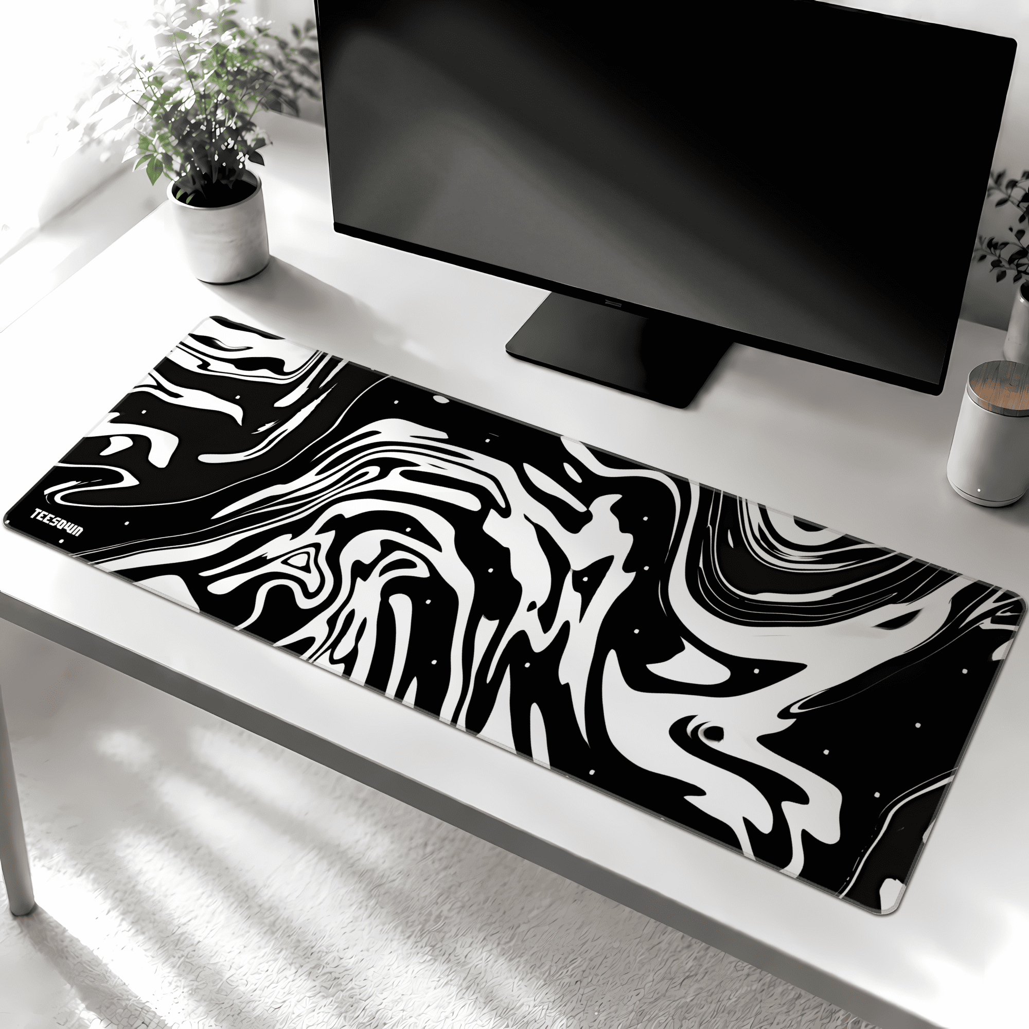 XL- Swirl Flux Black Deskmat