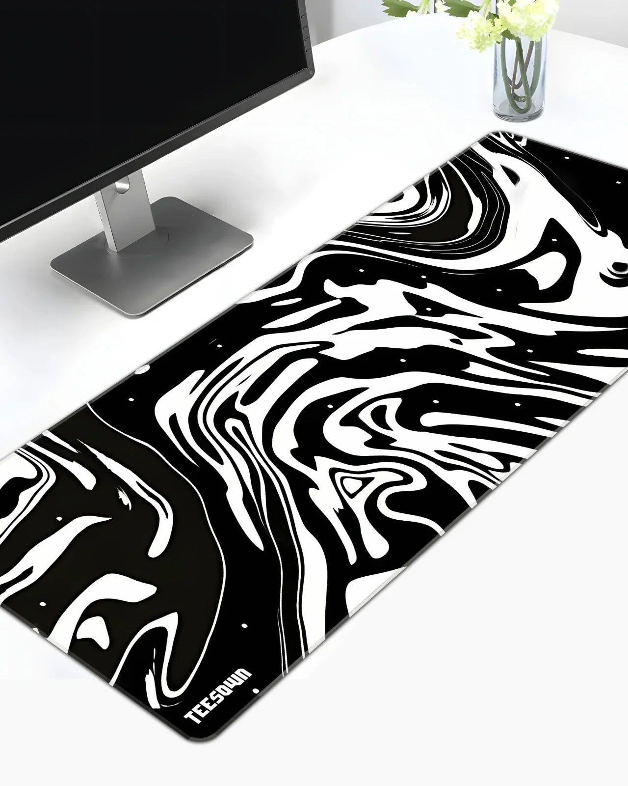 Swirl Flux Black Deskmat - TEESOWN