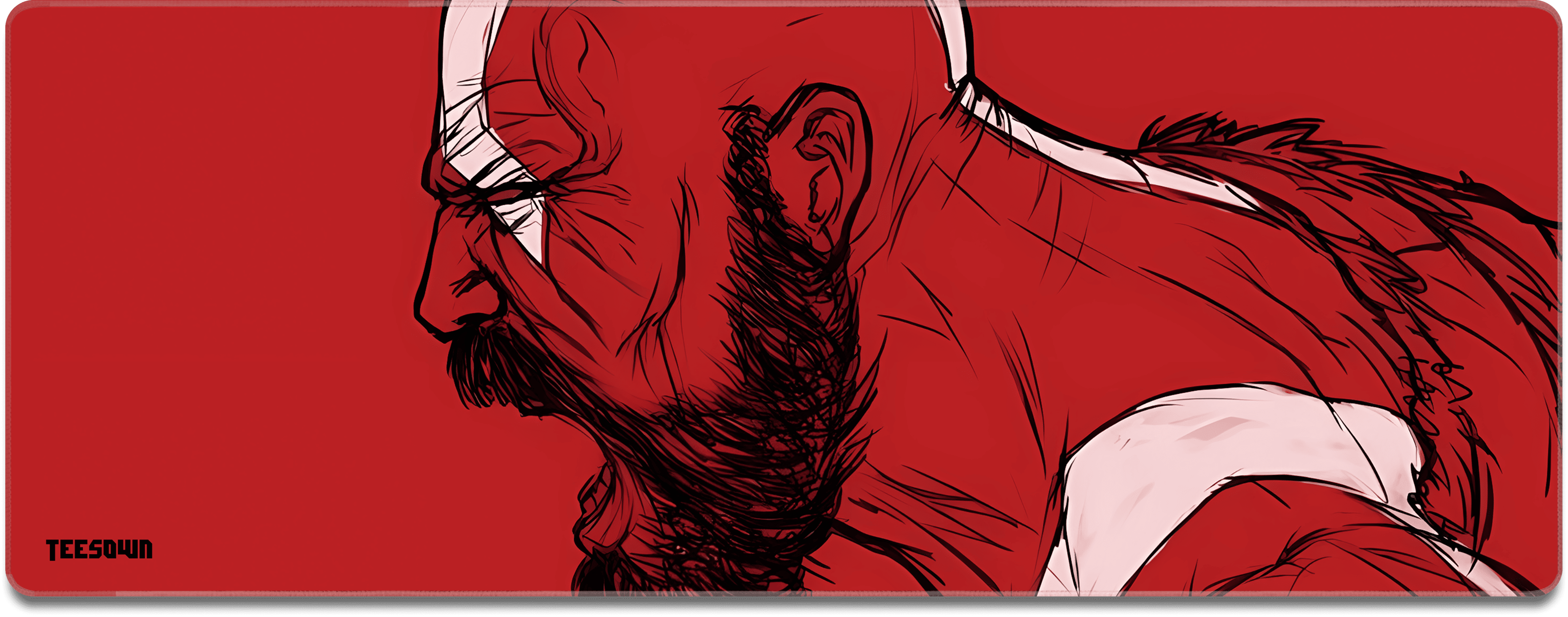 XL - Kratos Rage Sketch Gaming Deskmat