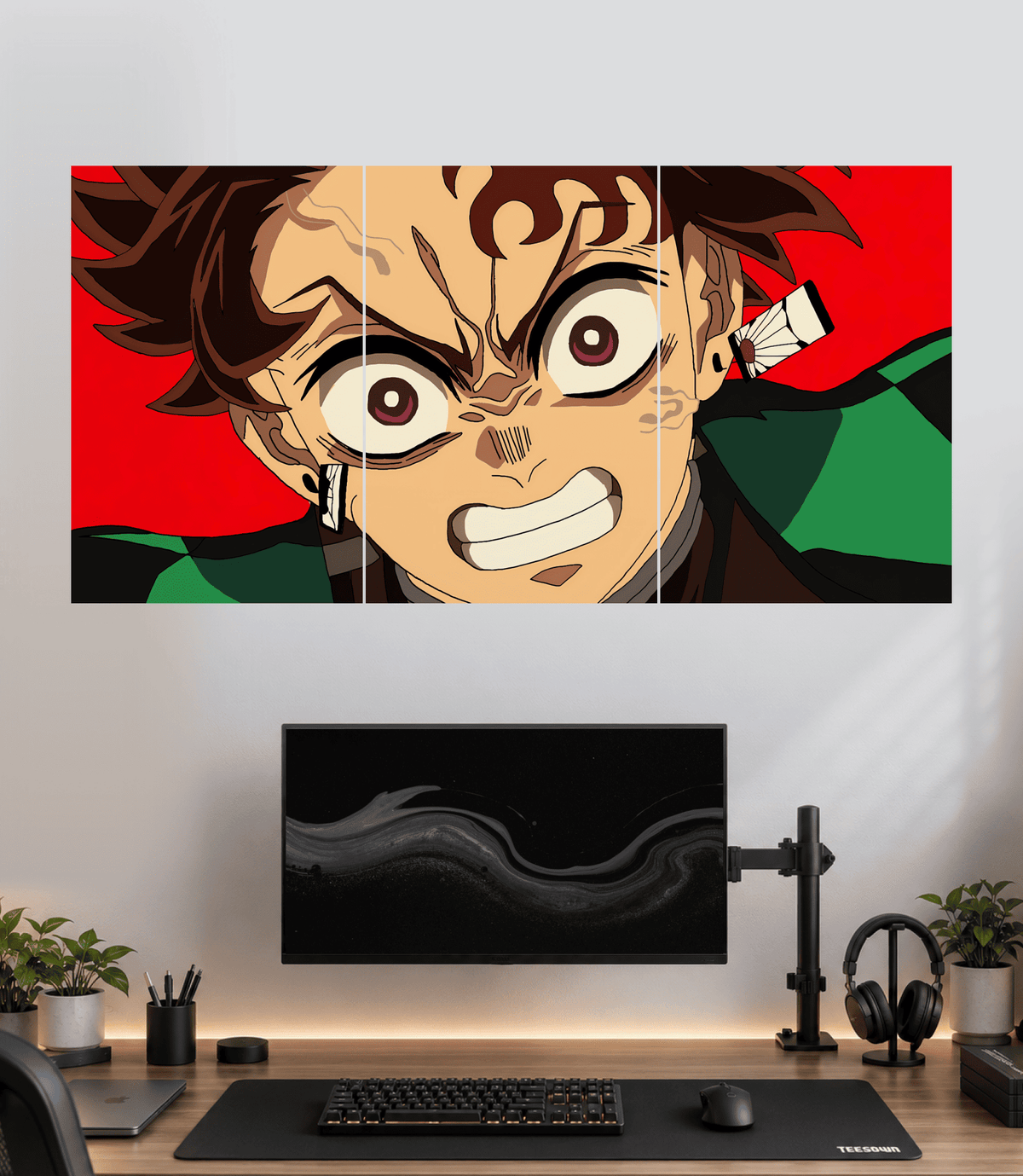 Tanjiro Kamado Rage - 3 Panel Poster Set
