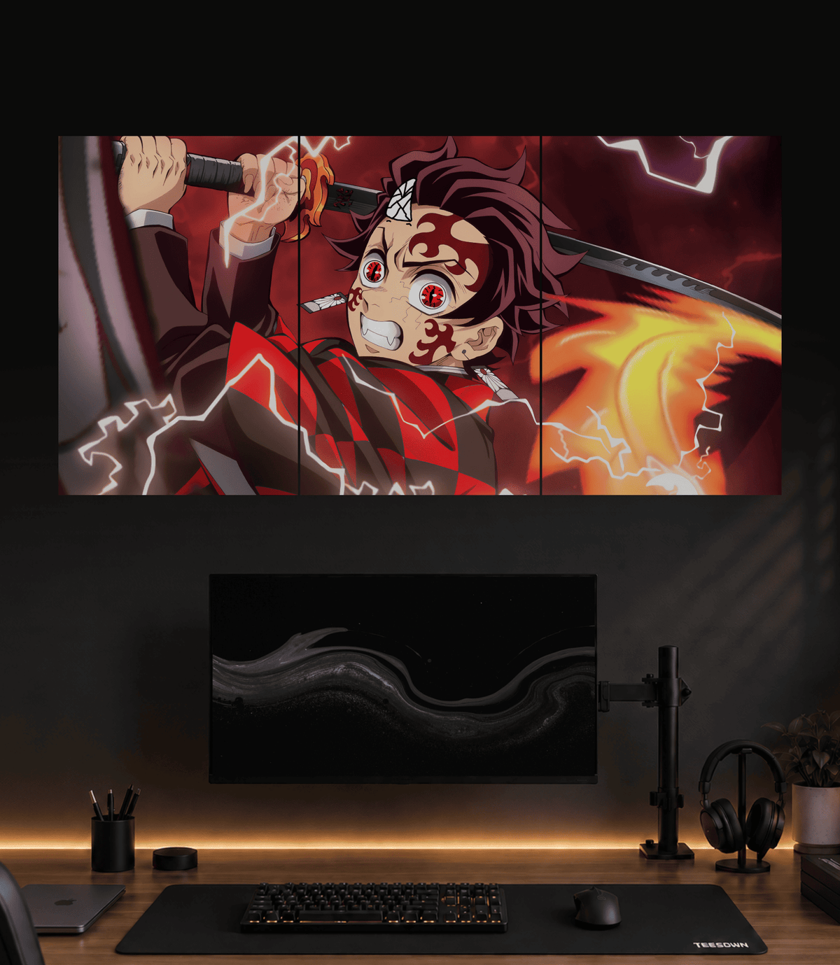Tanjiro Flame Breathing - 3 Panel Poster Set