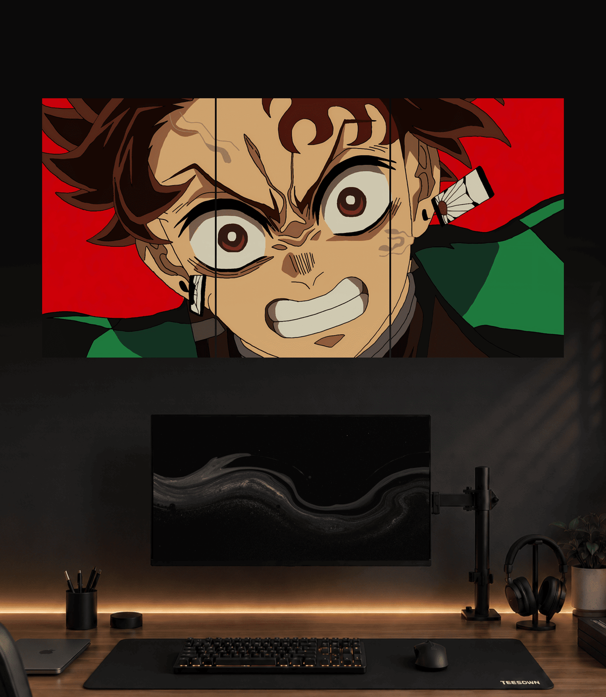 Tanjiro Kamado Rage - 3 Panel Poster Set